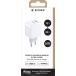 Chargeur USB A + USB C 32W (12+20W) Power Delivery Blanc