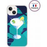 iPhone 13 / 14 Case Hybrid resin Mirror Blue Cocktail - Made in France