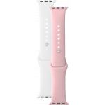 2-Pack Apple Watch 38-40-41mm Straps Silicone 138 to 205mm Beige and Pink