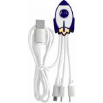 Câble 5 en 1 Andy XXL USB A+C/micro USB & USB C & Lightning 1m Burger Yello Koko