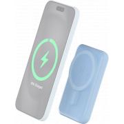 Powerbank sans fil MagSafe 5000mAh 2 ports USB A+C 10W Qi Bleu