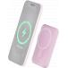 Powerbank sans fil Magnétique MagSafe 5000mAh 2 ports USB A+C 10W Qi Rose