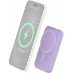 Powerbank sans fil Magnétique MagSafe 5000mAh 2 ports USB A+C 10W Qi Violet