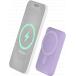 Magnetic MagSafe Wireless Powerbank 5000mAh 2 USB A+C ports 10W Qi Purple
