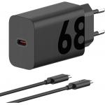 USB C Charger Kit 68W + USB C / USB C Cable 1m Black