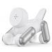 Station de charge sans fil Doggy 25W Qi2.2 Stand 3 zones Smartphone + Truewireless + Apple Watch + Lampe + C&acirc;ble de charge USB C/C Blanc et Argent