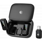 Kit de 2 Micros Cravate sans fil + Bo&icirc;tier de charge sans fil Noir