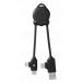 C&acirc;ble Octomini USB A+C / USB C & Lightning 2.1A 13cm FastCharge 12W Noir - Certifi&eacute; GRS
