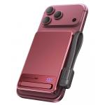 Powerbank sans fil MagSafe MagPro Slim 5000mAh 15W Qi2 1 port USB C 20W PD/QC Stand + C&acirc;ble attach&eacute; Rouge Cerise