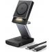 Station de charge sans fil MagPro 2 25W Qi2.2 Stand 3 zones Smartphone + Truewireless + C&acirc;ble de charge USB C/C Noir