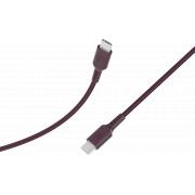 C&acirc;ble Tiss&eacute; USB C / USB C 3A 1.2m PD 60W Dark Cherry