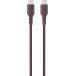 C&acirc;ble Tiss&eacute; USB C / USB C 3A 1.2m PD 60W Dark Cherry