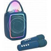 Enceinte Karaok&eacute; Bluetooth&reg; Singy Party 8W avec effets lumineux avec 2 micros sans fil Dark Blue