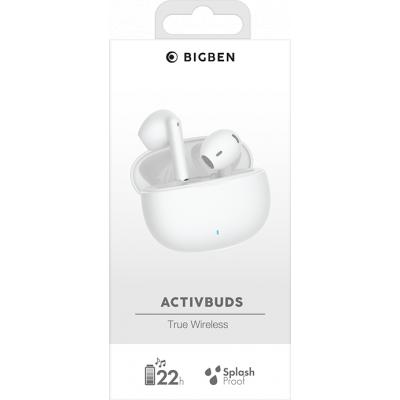Ecouteurs ActivBuds True Wireless Bouton Google Assistant & Siri Blanc