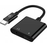 Adaptateur Audio Jack 3.5mm + Charge USB C vers USB C 60W Noir Bigben