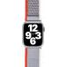 Bracelet Apple Watch 38-40-41mm Trail 138 à 205mm 38-40-41mm Gris et Rouge
