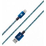 USB A to Lightning Woven Cable 2m 2.4A Blue Bigben
