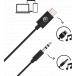 Câble Audio Jack 3.5mm / USB C 90cm Noir