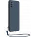 Coque Samsung Galaxy M52 5G Silicone Strap + Dragonne assortie Bleue
