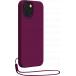 Coque iPhone 14 Plus Silicone Strap + Dragonne assortie Violette