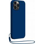 Coque iPhone 14 Pro Silicone Strap + Dragonne assortie Bleu Marine