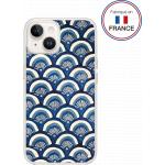 iPhone 13 / 14 Case Hybrid resin Patterns Blue scales - Made in France