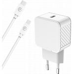 Chargeur maison 20W Power Delivery + Câble USB C/Lightning Blanc Bigben