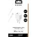 Kit Chargeur USB A 2.4A + Câble USB A / Lightning 1.2m Blanc
