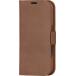 Folio Coque Magnétique MagSafe iPhone 16 Lynge Cuir Fonction Stand Marron Foncé