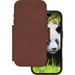 Folio Coque Magn&eacute;tique MagSafe iPhone 18 Pro / 17 Pro Lynge Cuir Fonction Stand Marron Fonc&eacute;