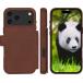 Folio Coque Magn&eacute;tique MagSafe iPhone 18 Pro Max / 17 Pro Max Lynge Cuir Fonction Stand Marron Fonc&eacute;