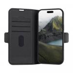 Folio iPhone 16 Pro Max Oslo Pro Cuir Vegan Fonction Stand Noir - Certifi&eacute; GRS