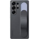 Coque Samsung Galaxy S25 Ultra Silicone Grip avec Lani&egrave;re Fonction Stand Noire