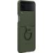 Coque Samsung Galaxy Z Flip 4 Silicone Ring + Anneau selfie Kaki