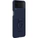 Coque Samsung Galaxy Z Flip 4 Silicone Ring + Anneau selfie Bleu Marine