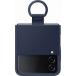 Coque Samsung Galaxy Z Flip 4 Silicone Ring + Anneau selfie Bleu Marine