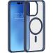 Coque renforc&eacute;e MagSafe iPhone 15 Pro Max AIR Frost 3m Bleu Marine + Garantie &agrave; vie