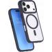 Coque renforc&eacute;e MagSafe iPhone 18 Pro / 17 Pro AIR Frost 3m Bleu indigo + Garantie &agrave; vie