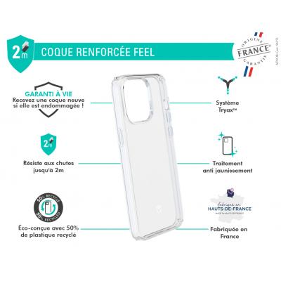 Coque renforcée iPhone 15 Pro FEEL Origine France Garantie 2m Transparente + Garantie à vie - Origine France Garantie