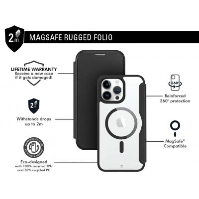 iPhone 15 Pro MagSafe Reinforced Folio 2m Black + Lifetime Warranty