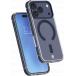 Coque renforc&eacute;e MagSafe iPhone 18 Pro / 17 Pro METAL 2m Transparente Contour M&eacute;tal Bleu + Garantie &agrave; vie