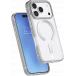 Coque renforc&eacute;e MagSafe iPhone 18 Pro / 17 Pro METAL 2m Transparente Contour M&eacute;tal Gris + Garantie &agrave; vie