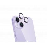 Protège lentilles iPhone 15 / 15 Plus / 14 / 14 Plus x2 Verre trempé Mauve + Garantie à vie - Certifié GRS