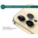 Protège lentilles iPhone 15 Pro / 15 Pro Max / 14 Pro / 14 Pro Max x3 Verre trempé Or + Garantie à vie - Certifié GRS