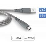 Câble Ultra-renforcé USB A/USB C 1,2m 3A Gris - Garanti à vie Force Power