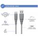 Ultra-reinforced USB A / USB C Cable 3A 3m FastCharge Gray + Lifetime Warranty