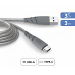 USB A to USB C Ultra-reinforced Cable 3m Gray - Lifetime Warranty Force Power