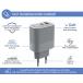 Dual 45W (30+12W) USB A+C PD Power Delivery GaN Wall Charger Gray - Lifetime Warranty Force Power