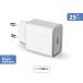 Chargeur maison USB C PD 25W Power Delivery Blanc - Garanti à vie Force Power Lite