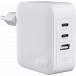 Chargeur USB A + 2 USB C 100W Power Delivery GaN Blanc + Garantie à vie